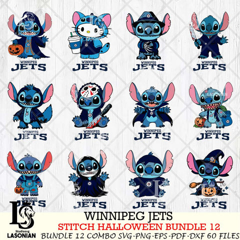 Winnipeg Jets Stitch Horror Bundle 12 SVG Svg Eps Dxf Png File,Bundle NHL svg, Digital Download, Instant Download