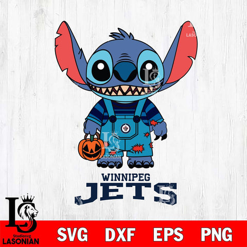 Winnipeg Jets Stitch Horror Halloween Svg Eps Dxf Png File, NHL svg, Digital Download, Instant Download