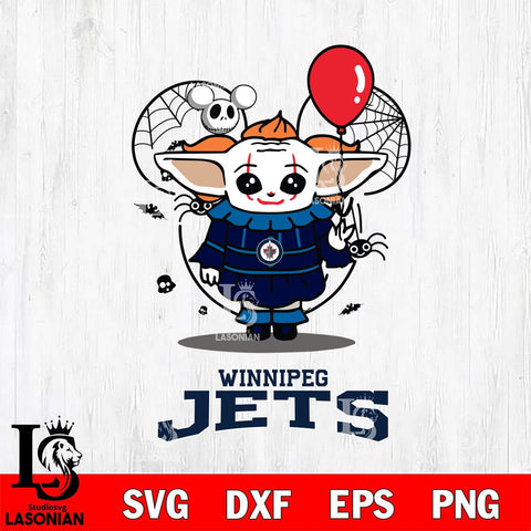 Winnipeg Jets Stitch Pennywise Halloween Svg Eps Dxf Png File, Digital Download, Instant Download