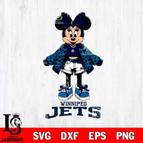 Winnipeg Jets Style Minnie Disney Svg Eps Dxf Png File, Digital Download, Instant Download