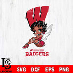 Wisconsin Badgers Beauty Black Fairy Betty Boop, Svg Eps Dxf Png File, Digital Download