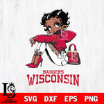 Wisconsin Badgers Betty Boop Black Fan Girl Svg Eps Dxf Png File, Digital Download, Instant Download