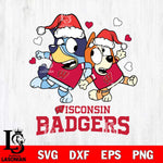 Wisconsin Badgers Bluey Christmas NFL Svg Eps Dxf Png File, Digital Download