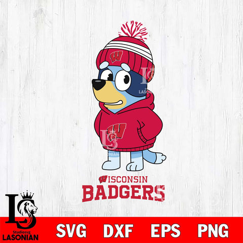 Wisconsin Badgers Bluey Hoodie rugby Svg Eps Dxf Png File, Digital Download ,Instant Download, Cricut File