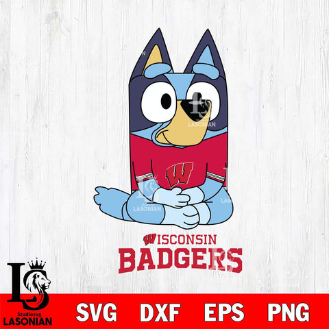 Wisconsin Badgers Bluey Styles Football Svg Eps Dxf Png File,NCAA Svg Files,Bluey svg ,Digital Download ,Instant Download, Cricut File