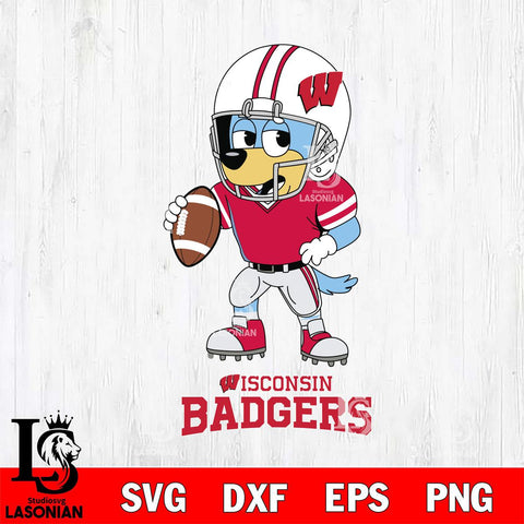 Wisconsin Badgers Bluey rugby Svg Eps Dxf Png File, Digital Download ,Instant Download, Cricut File