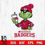 Wisconsin Badgers Boujee Grinch Heart Christmas Cut Files Cricut, Svg Dxf Eps Png file, Digital download , Silhouette