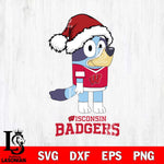 Wisconsin Badgers Christmas Bluey Hat Cut Files,Bluey Cricut,Christmas Svg , Bluey svg , Digital Download, dxf eps png pdf file