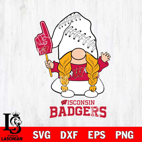 Wisconsin Badgers Gnomes Fan Svg Eps Dxf Png File, Digital Download, Instant Download