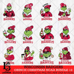 Wisconsin Badgers Grinch Christmas NCAA Bundle 12 Svg Eps Dxf Png File,Cricut files, Digital Download, Instant Download