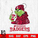 Wisconsin Badgers Grinch Leopard Christmas Cut Files Cricut, Svg Dxf Eps Png file, Digital download , Silhouette