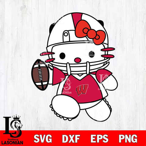 Wisconsin Badgers Hello Kitty sport 11 Svg Eps Dxf Png File, NCAA svg, Digital Download, Instant Download