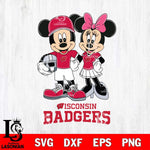 Wisconsin Badgers Mickey Minnie Mouse Helmet Svg Eps Dxf Png File, NCAA svg , File Cut , Digital Download , Instant Download, Cut Svg Files