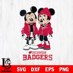 Wisconsin Badgers Mickey Minnie Mouse Rugby Svg Eps Dxf Png File, NCAA svg , File Cut , Digital Download , Instant Download, Cut Svg Files