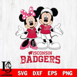 Wisconsin Badgers Mickey Minnie Mouse Sport Svg Eps Dxf Png File, NCAA svg , File Cut , Digital Download , Instant Download, Cut Svg Files