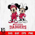 Wisconsin Badgers Mickey Minnie Rugby Hoodie Svg Eps Dxf Png File, NCAA svg , File Cut , Digital Download , Instant Download, Cut Svg Files