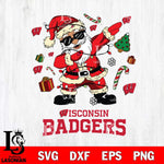 Wisconsin Badgers Santa Claus Football Svg dxf eps png pdf file,NCAA svg,Digital Download,Cricut file