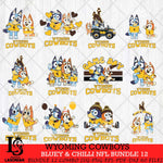 Wyoming Cowboys Bluey & Bingo Bundle 12 SVG Svg Eps Dxf Png File, Bundle NCAA svg, Digital Download, Instant Download