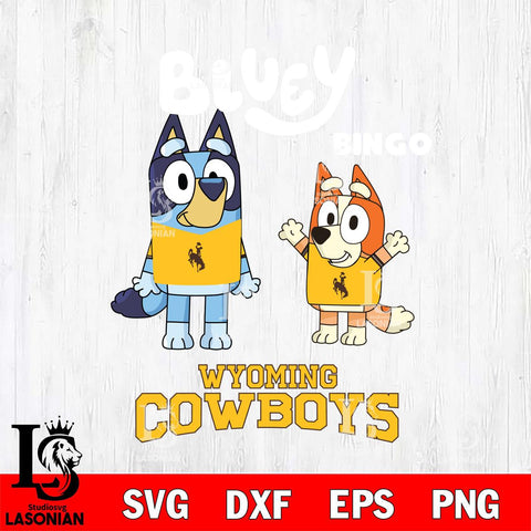 Wyoming Cowboys Bluey & Bingo 4 Svg Eps Dxf Png File, NCAA svg, Digital Download, Instant Download