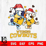 Wyoming Cowboys Bluey Christmas NFL Svg Eps Dxf Png File, Digital Download