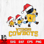 Wyoming Cowboys Bluey Family Christmas Svg Eps Dxf Png File, Digital Download