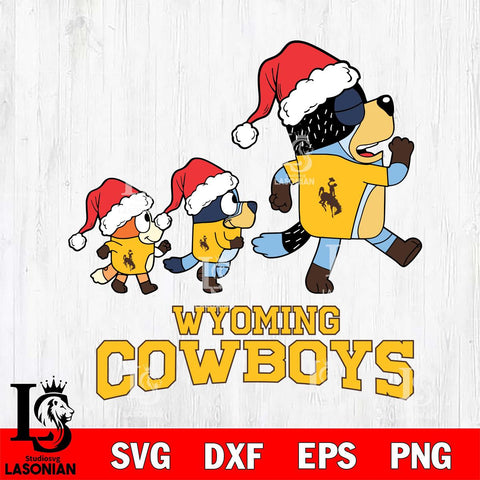 Wyoming Cowboys Bluey Family Christmas Svg Eps Dxf Png File, Digital Download