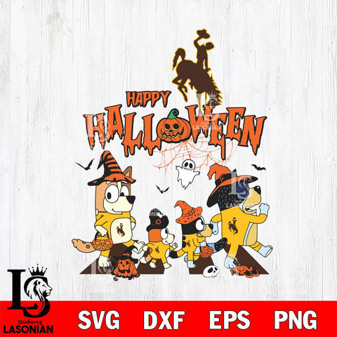 Wyoming Cowboys Bluey Halloween Family Svg Eps Dxf Png File, Digital Download, Instant Download