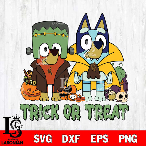 Wyoming Cowboys Bluey Halloween Trick or Treat Svg Eps Dxf Png File, Digital Download, Instant Download