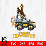 Wyoming Cowboys Bluey friends car Svg Eps Dxf Png File, NCAA svg, Digital Download, Instant Download