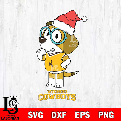 Wyoming Cowboys Christmas Bluey Honey Sport Cut Files,Bluey Cricut,Christmas Svg , Bluey svg , Digital Download, dxf eps png pdf file