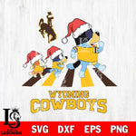 Wyoming Cowboys Christmas Family Bluey Walking Cut Files,Bluey Cricut,Christmas Svg , Bluey svg , Digital Download, dxf eps png pdf file