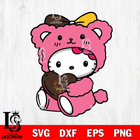 Wyoming Cowboys Cute Hello Kitty 3 Svg Eps Dxf Png File, Digital Download, Instant Download