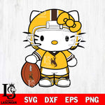 Wyoming Cowboys Cute Hello Kitty Football 3 Svg Eps Dxf Png File, NCAA svg, Digital Download, Instant Download