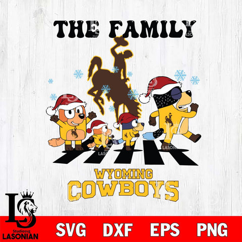 Wyoming Cowboys Family Bluey Christmas Svg Eps Dxf Png File, Digital Download