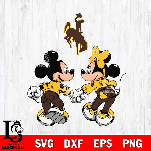 Wyoming Cowboys Fan Minnie And Mickey Love Svg Eps Dxf Png File, Digital Download, Instant Download