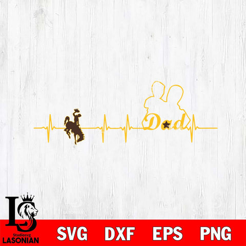 Wyoming Cowboys Father Heart Beat Svg Eps Dxf Png File, Digital Download, Instant Download