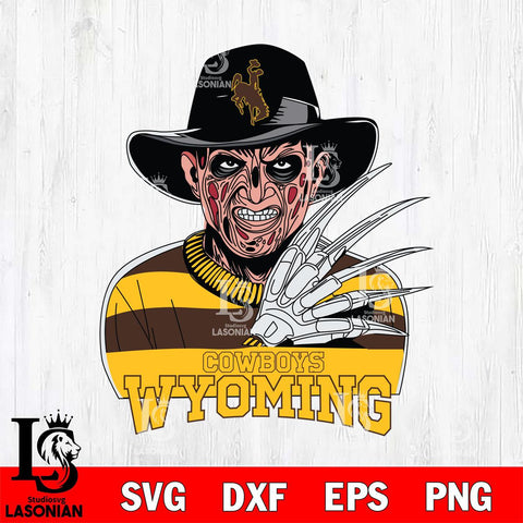 Wyoming Cowboys Freddy Krueger Horror Halloween Svg Eps Dxf Png File, NCAA svg, Digital Download, Instant Download