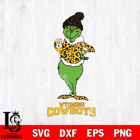 Wyoming Cowboys Grinch Leopard Coffee Svg Eps Dxf Png File, Digital Download, Instant Download