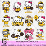 Wyoming Cowboys Hello Kitty Bundle 12 SVG Svg Eps Dxf Png File, Digital Download, Instant Download