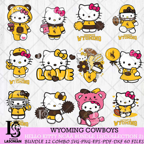 Wyoming Cowboys Hello Kitty Bundle 12 SVG Svg Eps Dxf Png File, Digital Download, Instant Download