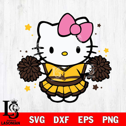 Wyoming Cowboys Hello Kitty Cheerleader 10 Svg Eps Dxf Png File, Digital Download, Instant Download