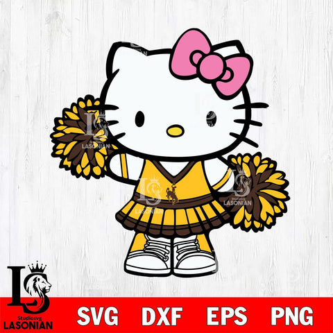 Wyoming Cowboys Hello Kitty Cheerleader 11 Svg Eps Dxf Png File, Digital Download, Instant Download