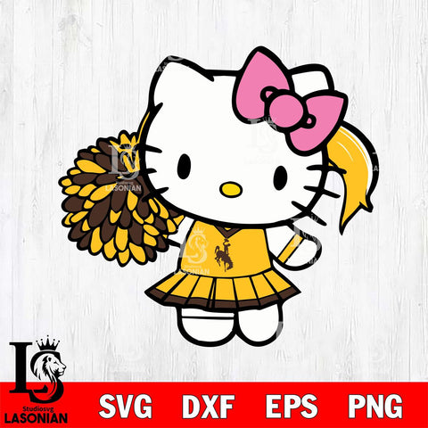 Wyoming Cowboys Hello Kitty Cheerleader 12 Svg Eps Dxf Png File, Digital Download, Instant Download