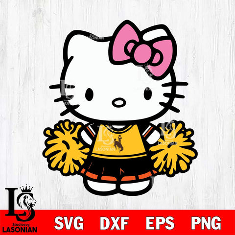 Wyoming Cowboys Hello Kitty Cheerleader 2 Svg Eps Dxf Png File, Digital Download, Instant Download