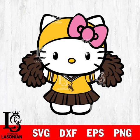 Wyoming Cowboys Hello Kitty Cheerleader 5 Svg Eps Dxf Png File, Digital Download, Instant Download