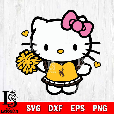 Wyoming Cowboys Hello Kitty Cheerleader 6 Svg Eps Dxf Png File, Digital Download, Instant Download