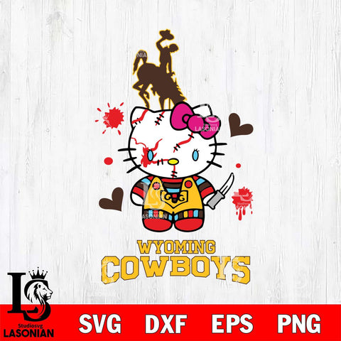 Wyoming Cowboys Hello Kitty Horror 2 Svg Eps Dxf Png File, Digital Download