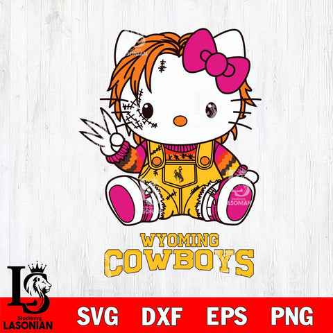 Wyoming Cowboys Hello Kitty Horror Svg Eps Dxf Png File, Digital Download