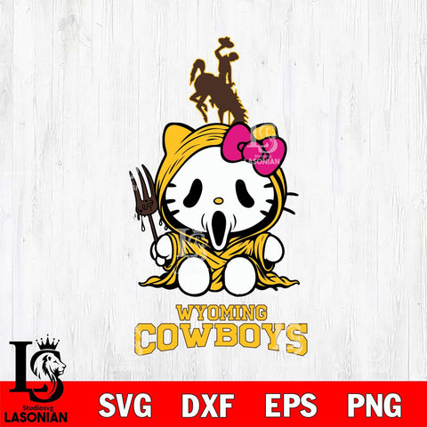 Wyoming Cowboys Hello Kitty Horror 4 Svg Eps Dxf Png File, Digital Download