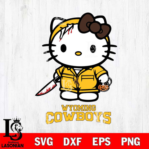 Wyoming Cowboys Hello Kitty Horror 5 Svg Eps Dxf Png File, Digital Download